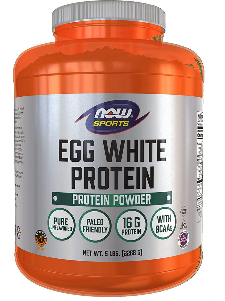NOW Foods, Egg White Protein, Unflavored, 5 lbs