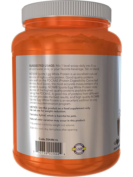 NOW Foods, Egg White Protein, Creamy Chocolate, 1.5 lbs