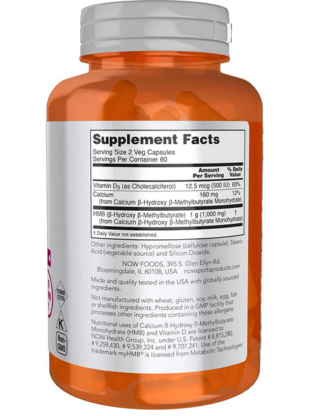NOW Foods, HMB 500 mg, 120 veg capsules