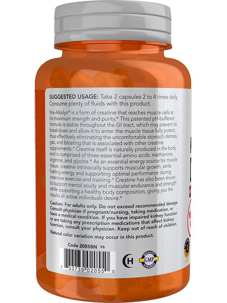 NOW Foods, Kre-Alkalyn® Creatine 750 mg, 120 capsules