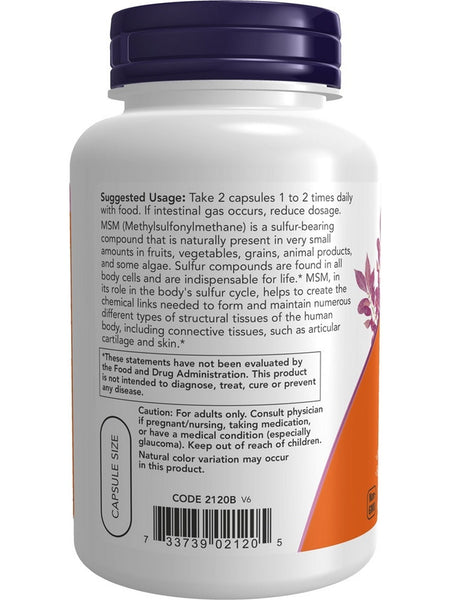 NOW Foods, MSM 1000 mg, 120 veg capsules