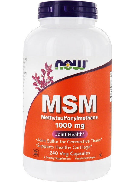 NOW Foods, MSM 1000 mg, 240 veg capsules