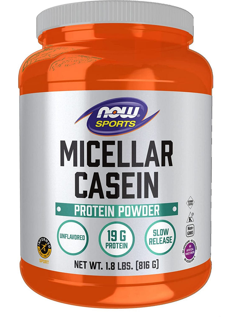 NOW Foods, Micellar Casein, Unflavored Powder, 1.8 lbs
