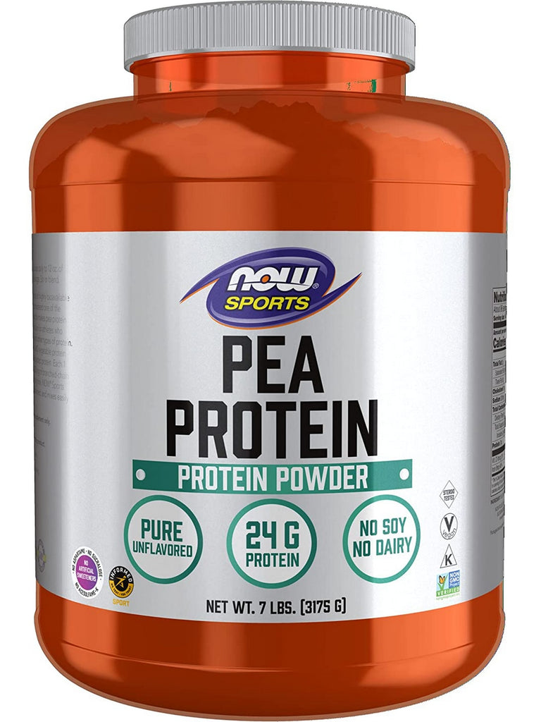 NOW Foods, Pea Protein, Pure Unflavored Powder, 7 lbs