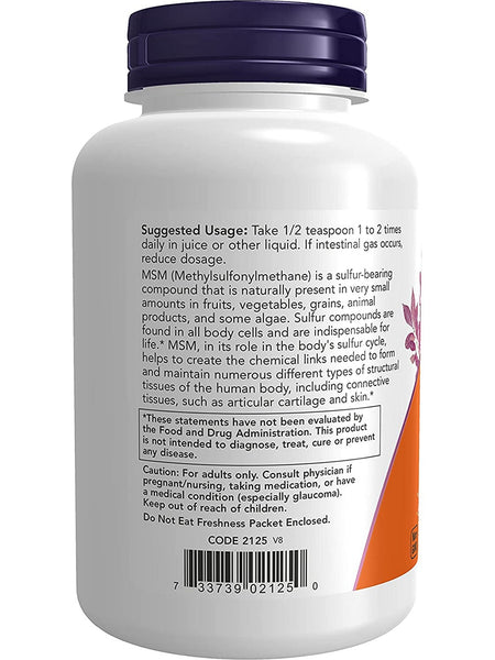 NOW Foods, MSM Powder Methylsulphonylmethane, 8 oz