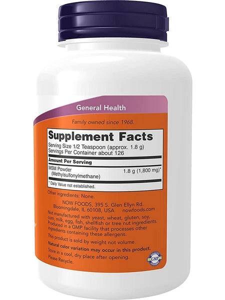 NOW Foods, MSM Powder Methylsulphonylmethane, 8 oz