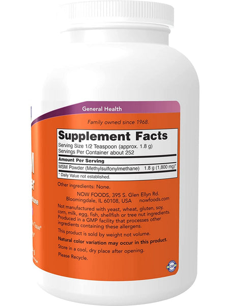 NOW Foods, MSM Powder Methylsulphonylmethane, 1 lb