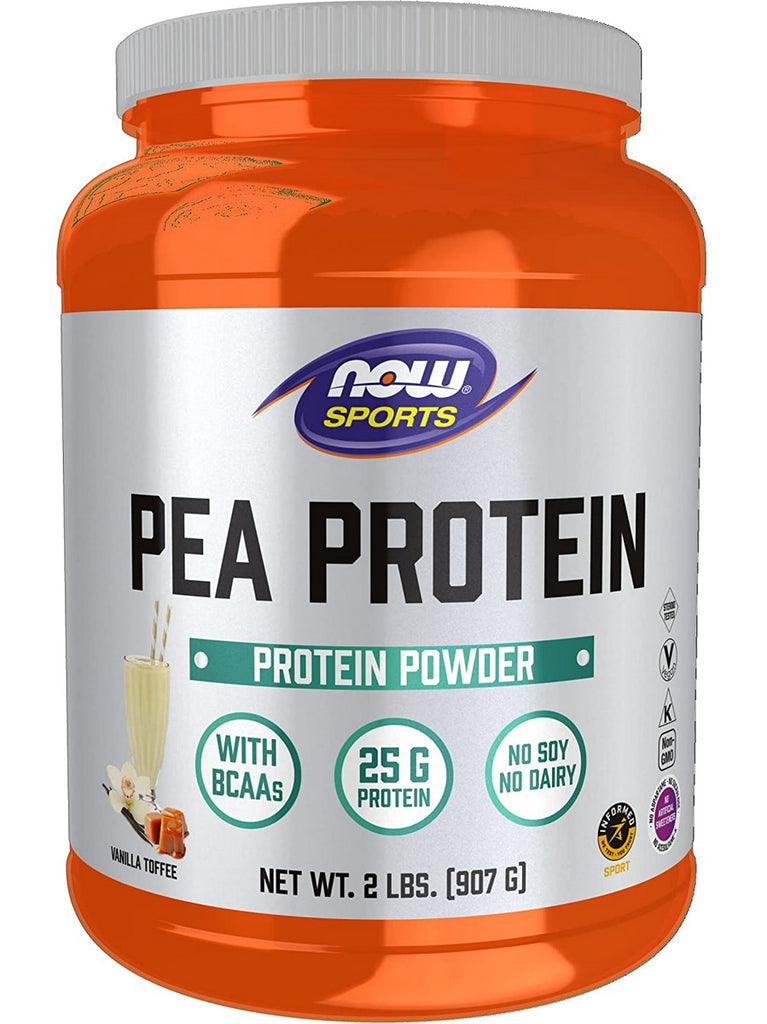 NOW Foods, Pea Protein, Vanilla Toffee Powder, 2 lbs