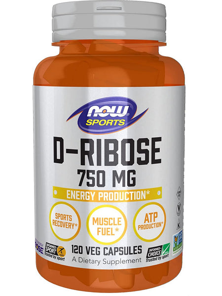 NOW Foods, D-Ribose 750 mg, 120 veg capsules