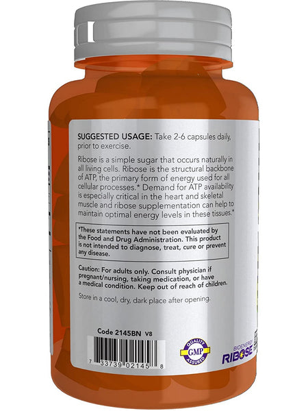 NOW Foods, D-Ribose 750 mg, 120 veg capsules