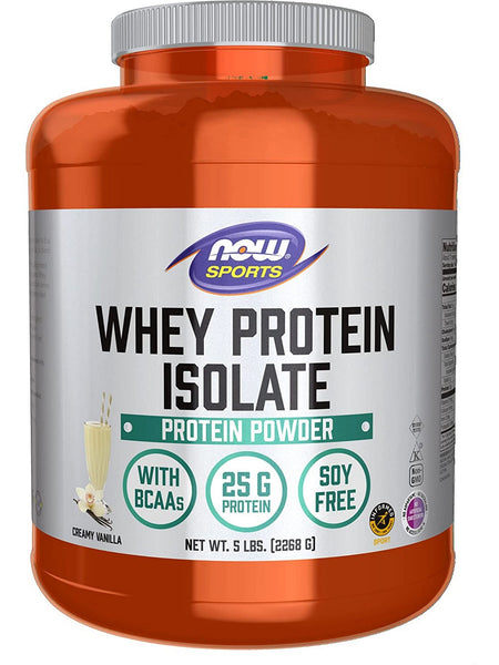 NOW Foods, Whey Protein Isolate, Creamy Vanilla Powder, 5 lbs
