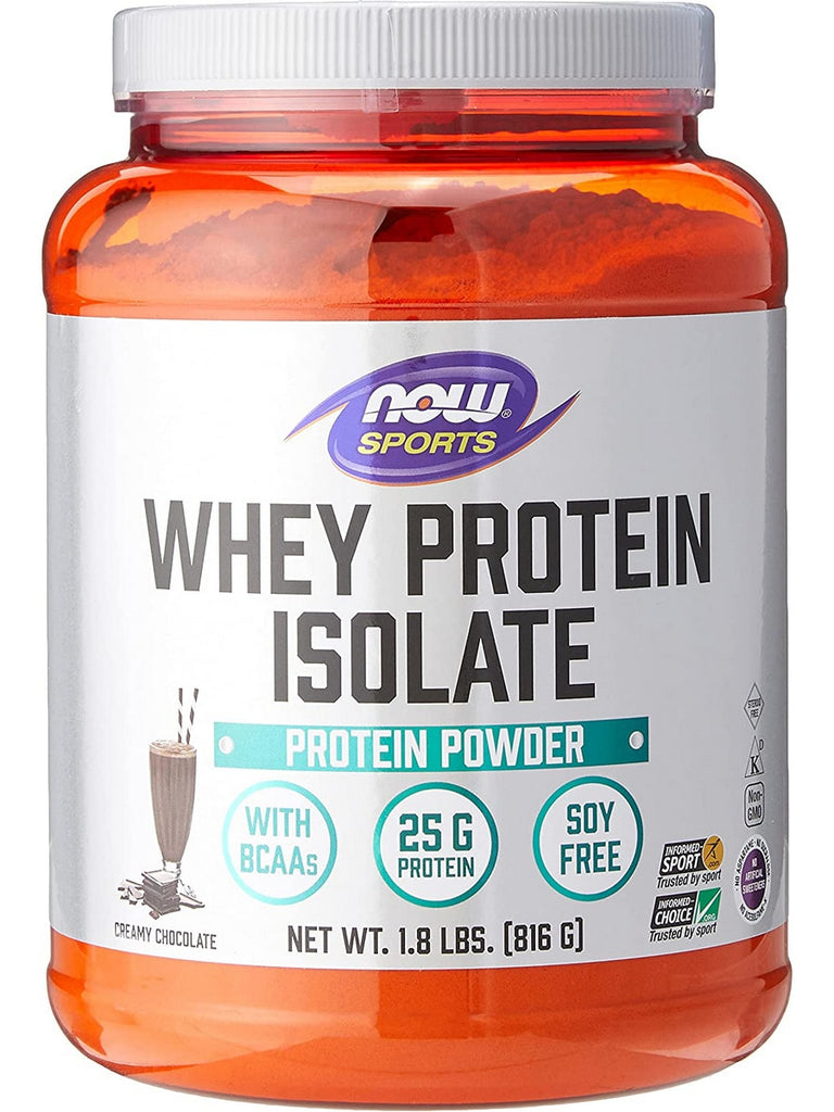 NOW Foods, Whey Protein Isolate, Creamy Chocolate Powder, 1.8 lbs