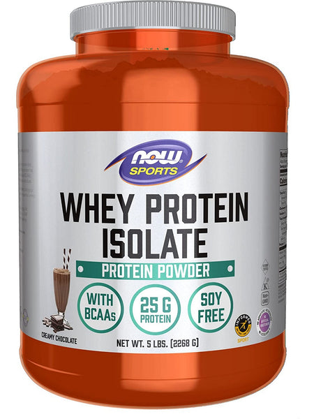 NOW Foods, Whey Protein Isolate, Creamy Chocolate Powder, 5 lbs