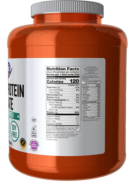 NOW Foods, Whey Protein Isolate, Creamy Chocolate Powder, 5 lbs