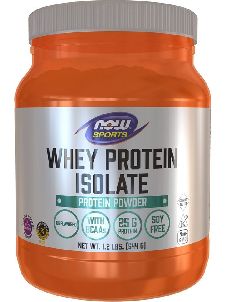 NOW Foods, Whey Protein Isolate, Unflavored Powder, 1.2 lbs