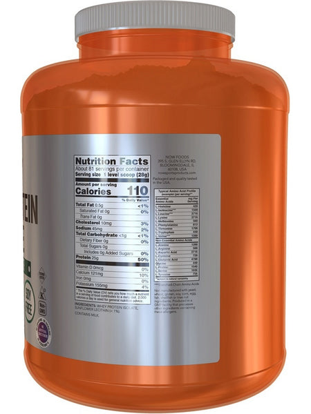 NOW Foods, Whey Protein Isolate, Unflavored Powder, 5 lbs