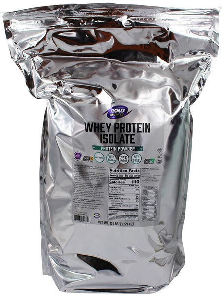 NOW Foods, Whey Protein Isolate, Unflavored Powder, 10 lbs