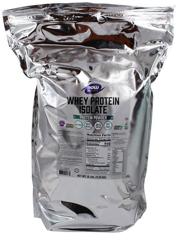 NOW Foods, Whey Protein Isolate, Unflavored Powder, 10 lbs