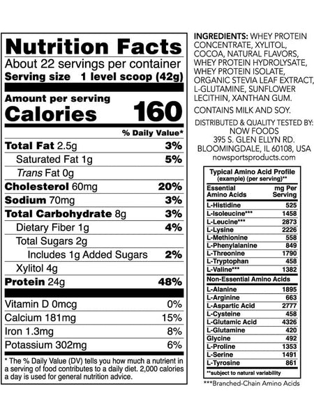 NOW Foods, Whey Protein Creamy Chocolate Powder, 2 lbs