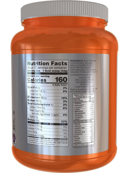 NOW Foods, Whey Protein, Creamy Vanilla Powder, 2 lbs