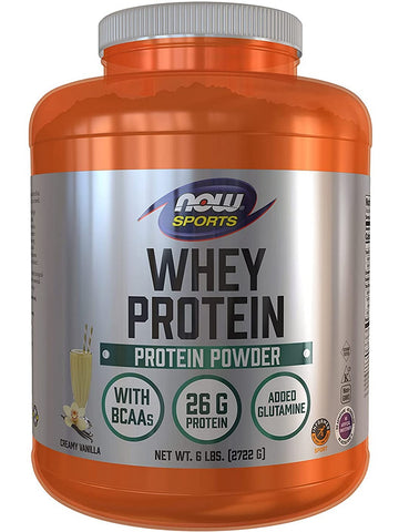 NOW Foods, Whey Protein, Creamy Vanilla Powder, 6 lbs