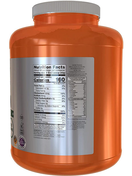 NOW Foods, Whey Protein, Creamy Vanilla Powder, 6 lbs