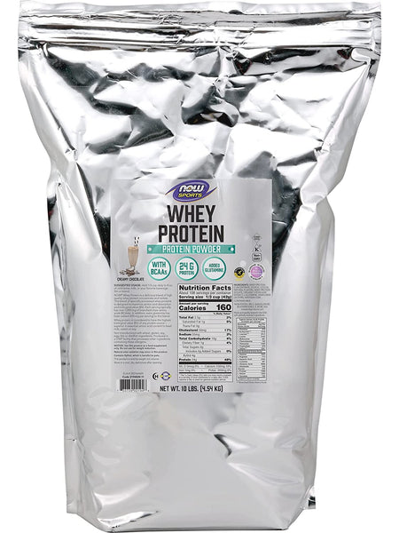 NOW Foods, Whey Protein Creamy Chocolate Powder, 10 lbs
