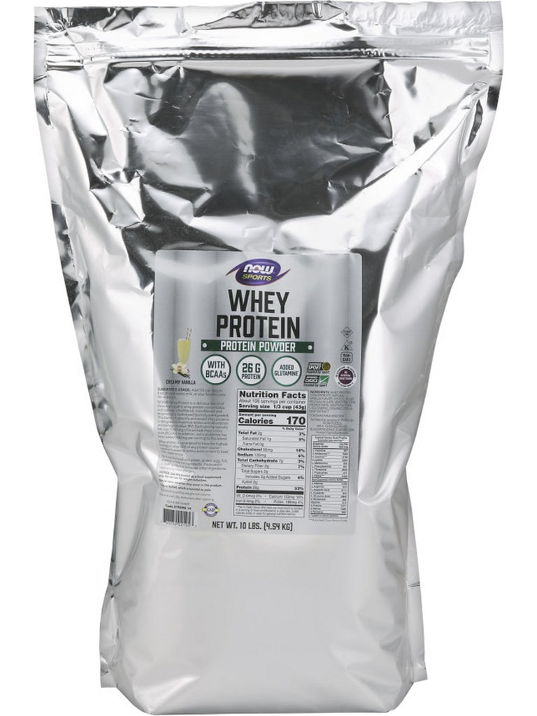 NOW Foods, Whey Protein, Creamy Vanilla Powder, 10 lbs