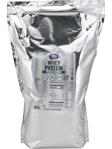 NOW Foods, Whey Protein, Creamy Vanilla Powder, 10 lbs