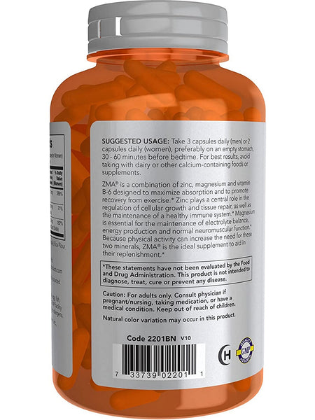 NOW Foods, ZMA®, 180 veg capsules