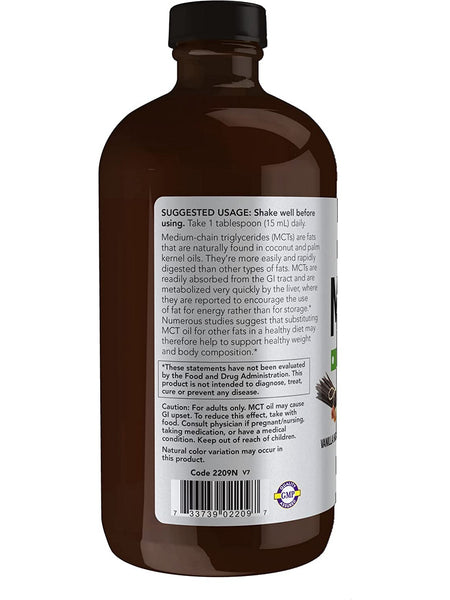 NOW Foods, MCT Oil, Vanilla Hazelnut, 16 fl oz