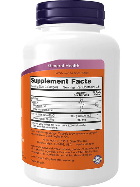 NOW Foods, Lecithin 1200 mg, 100 softgels