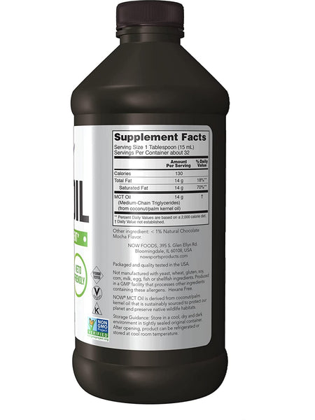 NOW Foods, MCT Oil, Chocolate Mocha, 16 fl oz