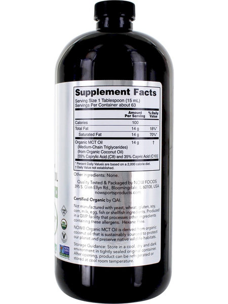 NOW Foods, MCT Oil, Organic, 32 fl oz