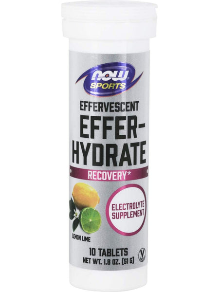 NOW Foods, Effer-Hydrate Effervescent, Lemon Lime, 10 tablets