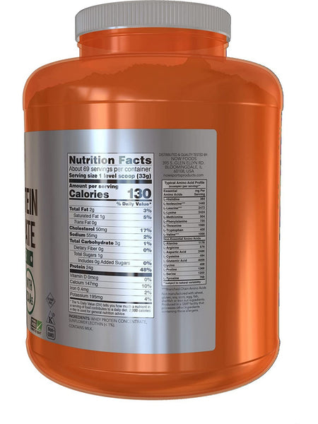NOW Foods, Whey Protein Concentrate, Unflavored Powder, 5 lbs