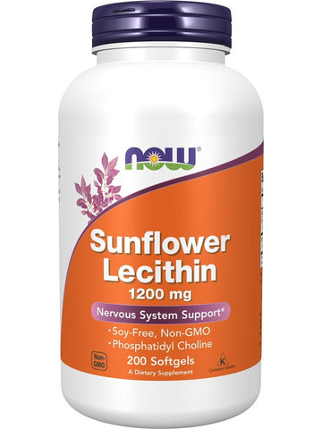 NOW Foods, Sunflower Lecithin 1200 mg, 200 softgels