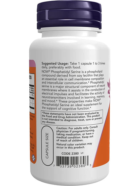 NOW Foods, Phosphatidyl Serine 100 mg, 60 veg capsules