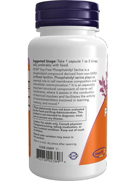 NOW Foods, Phosphatidyl Serine 150 mg, Soy-Free, 60 veg capsules