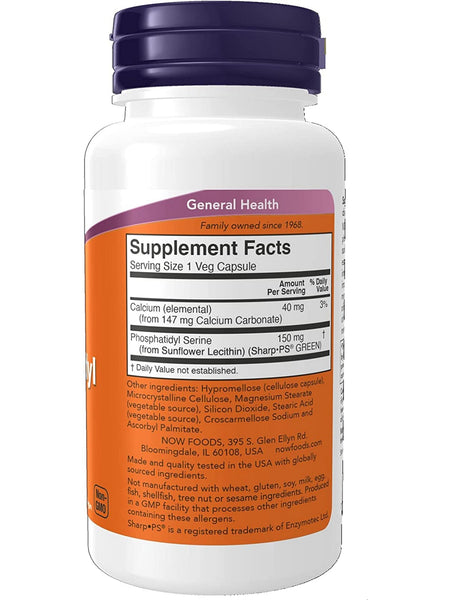 NOW Foods, Phosphatidyl Serine 150 mg, Soy-Free, 60 veg capsules