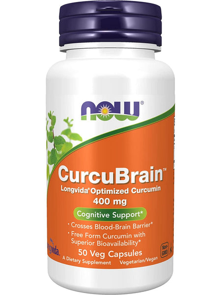 NOW Foods, CurcuBrain™ 400 mg, 50 veg capsules