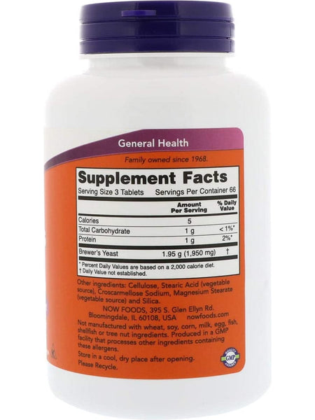 NOW Foods, Brewer's Yeast 10 Grain, 650 mg, 200 tablets