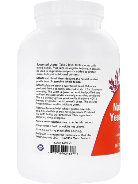 NOW Foods, Nutritional Yeast Flakes, 10 oz