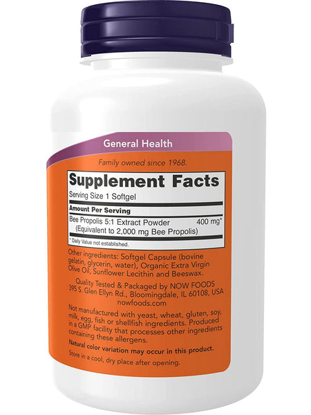 NOW Foods, Propolis 2000 5:1 Extract, 90 softgels