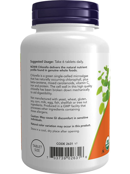 NOW Foods, Chlorella 500 mg, Organic, 200 tablets
