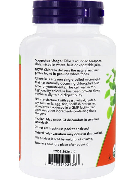 NOW Foods, Chlorella 500 mg, Certified Organic, 4 oz