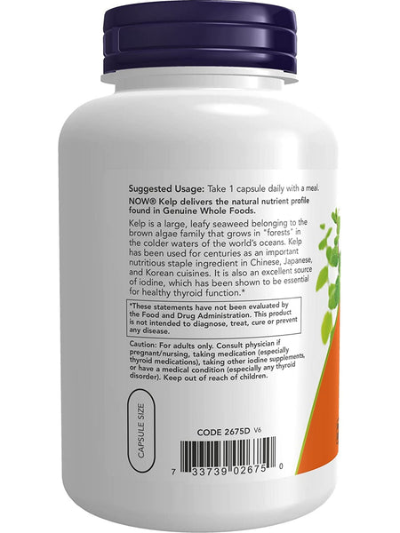 NOW Foods, Kelp 325 mcg of Natural Iodine, 250 veg capsules