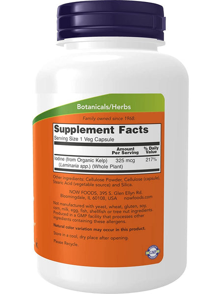 NOW Foods, Kelp 325 mcg of Natural Iodine, 250 veg capsules