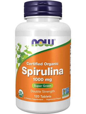 NOW Foods, Spirulina Double Strength, 1000 mg Organic, 120 tablets
