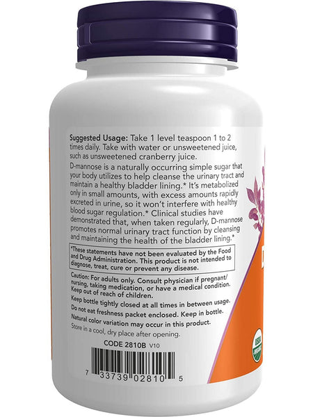 NOW Foods, D-Mannose Pure Powder, Organic, 3 oz